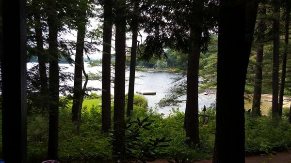 View of the lake dock from White Pine cabin