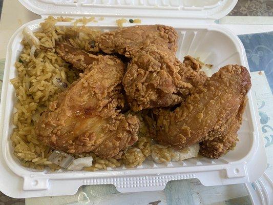 2. Fried Chicken Wings with chicken fried rice