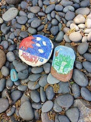 Some of my rocks I painted for the garden March 2022, sent April 11, 2022.