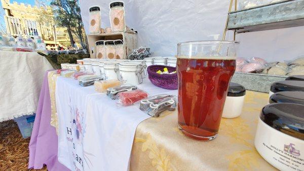 At their Christmas Market, with their Red Amber beer. What a beautiful day, in a beautiful place.