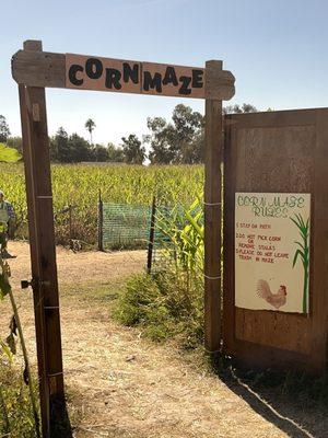 An entrance to the corn maze.