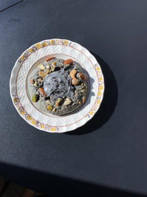 Another vintage plate and home-baked black sesame chunky cookie