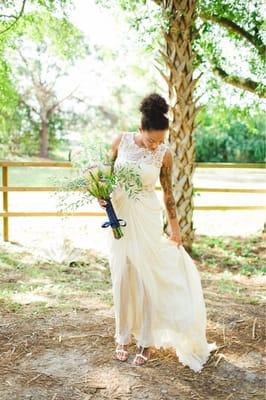 My wedding dress. Beautifully altered. This thing looked like a potato bag on me before.