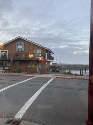 View of harbor from our table