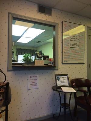 Waiting room / reception desk.