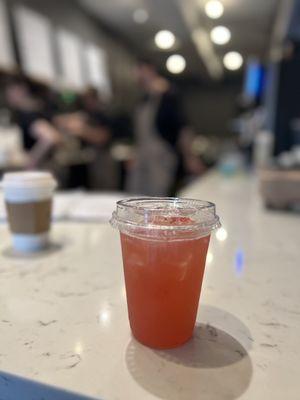 This tasty strawberry lemonade drink is to die for! It's so refreshing and a great option for a nice hot summer day.