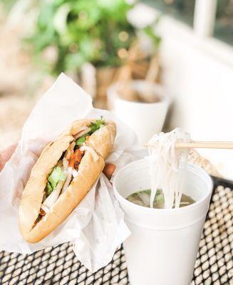 Chicken pho & lemongrass chicken banh mi