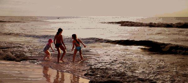 "Children on the Beach," Graphic Art prints are available.