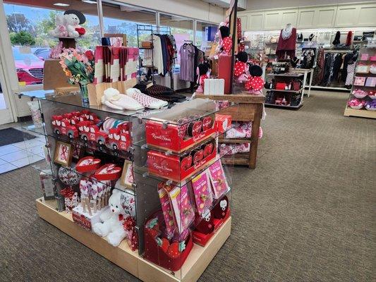 Inside.  Valentine displays.