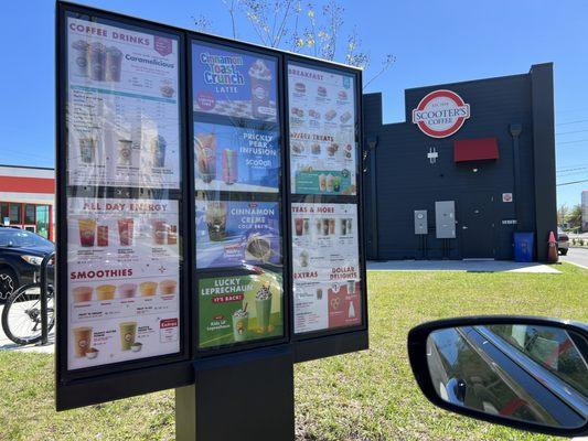 Due to the sun angle, unfortunately this is unclear. But they have a wide variety of coffee's, smoothies, and other goodies!