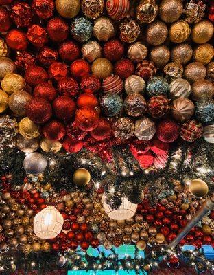 A "little" holiday cheer gear on the ceiling.