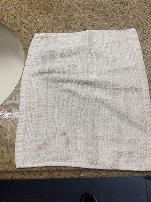 Simply disgusting!! What guest pays money for a dirty wash cloth?