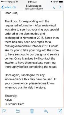 the first time broke 3times, then they exchanged it for the same ring but a "new one" now this is the 2nd time Go to ANYWHERE but Kay.