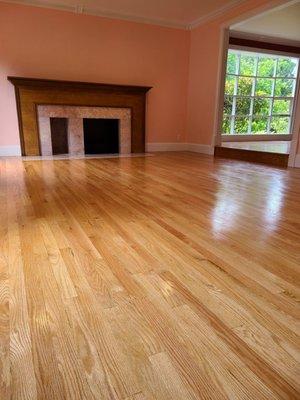 Cleaned up all the tape off the hardwood floors. They look amazing now. Thank you!