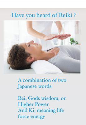 Reiki is offered as a stand alone, 60 min. appointment. Or add Reiki to you 60 or 90 mins massage session