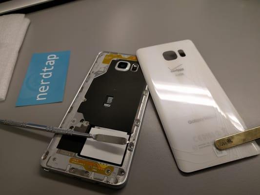 Samsung Galaxy Note 5 Rear Glass Repair.