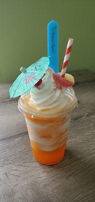 Orangesicle (vanilla yogurt with orange soda)