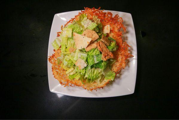 Caesar salad with Parmesan bowl