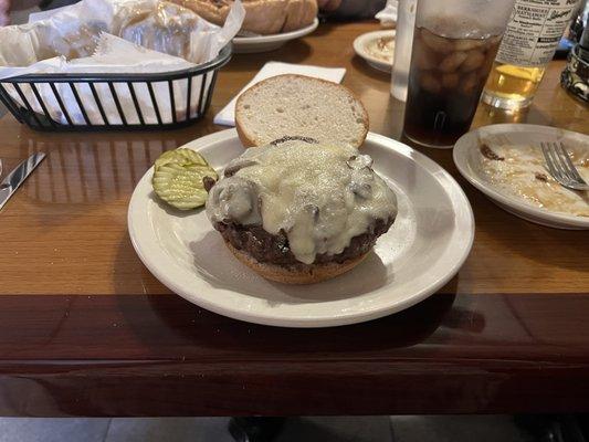 Mushroom swiss burger