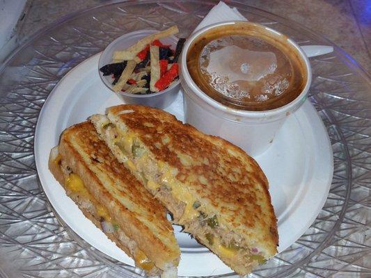 Skipjack Grilled Sandwich with SW Chicken Tortilla Soup