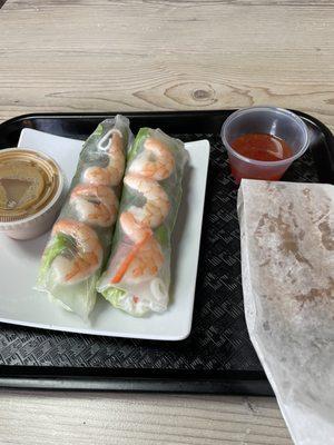 Shrimp Spring Rolls and Egg Rolls.