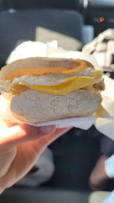 Sausage egg and cheese English muffin