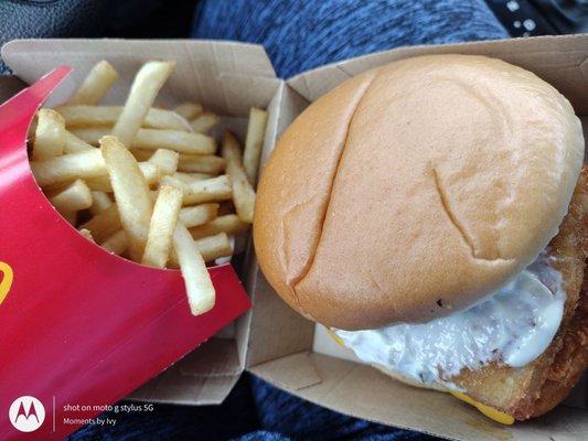 Double Filet O Fish with hot beef grease fries! Lol 06/25/2021