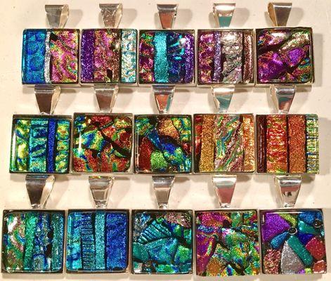 Fused glass pendants by KF-Designs in soooo many colors!