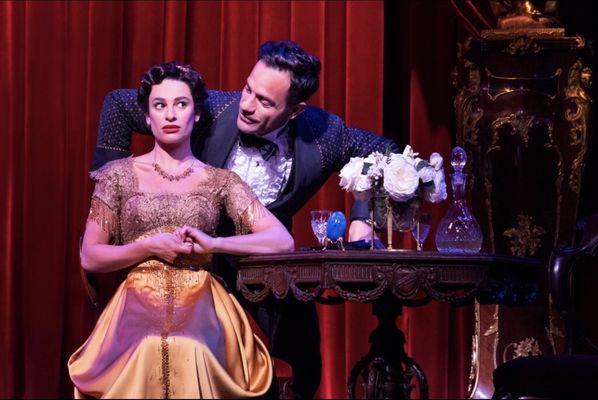 Lea Michele and Ramin Karimloo in "Funny Girl" (2022). Photo by Matthew Murphy, New York Times