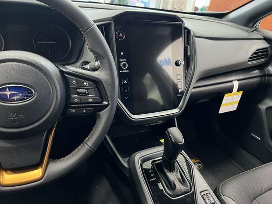 The interior of a new Crosstrek Wilderness, look at the size of that screen!