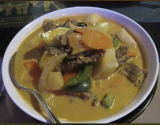 Yellow curry with beef, my daughters favorite!