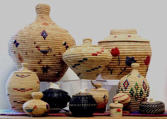 Alaska Native grass baskets