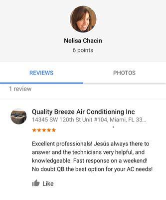 Thank you Mrs Chacin for your business and positive review.