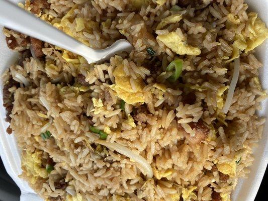 Combination Fried Rice with extra eggs and no chicken