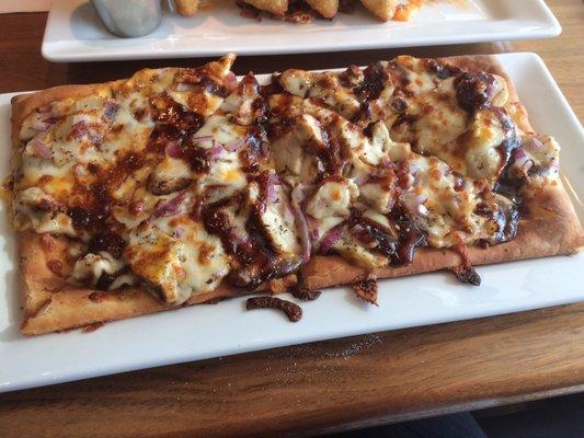 The BBQ chicken flat bread was good just a little to much sauce for me