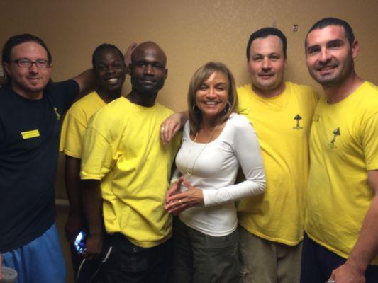 Pam Moore from KRON 4 news with the Pyramid Crew after a move for a family friend.