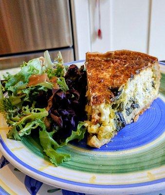 Leek and goat cheese quiche