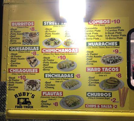 Updated menu. They now have combos that include rice and beans!