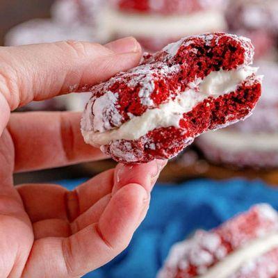 RED VELVET CREAM CHEESE SANDWICH COOKIES