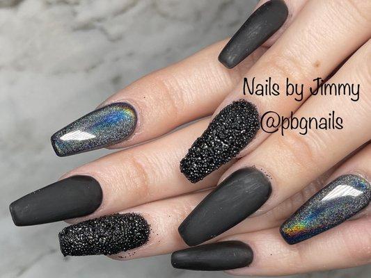 #blacknails#holographicnails#coffinnails#mattenails#holonails#matteblacknails#coffinshapenails#coffinshape #coffinnailsshapes