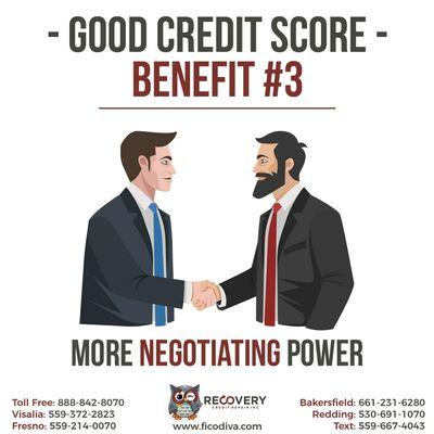 #good #creditscore #benefit #3 #more #negotiating #power 

#FicoDiva #recoverycreditrepairinc