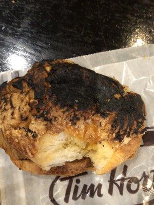 cheese croissant，toasted. It was burn and they still give to the customer