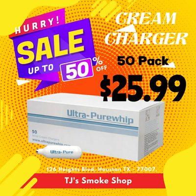 Cream Charger 50 pack $25.99 Only