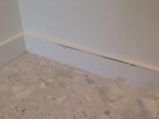 Baseboards after Sun Appliance completed work.