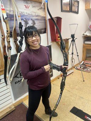 Trying out a new bow