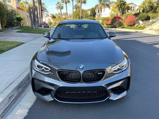 BMW M2 in Mineral Grey Metallic.