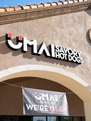 Umai Savory Hot Dogs - Elk Grove : Front Lit Channel Letters