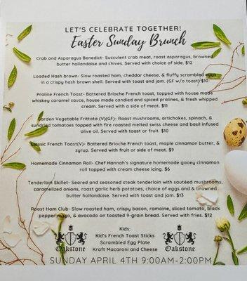 Easter menu