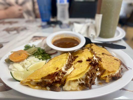 birria tacos, yes they taste as good as they look.