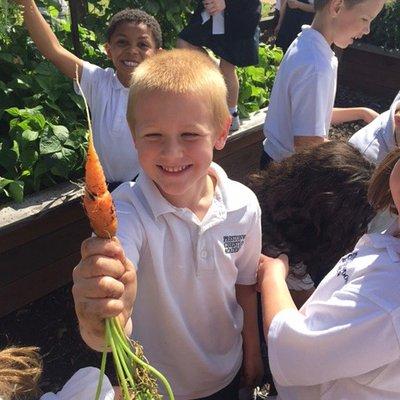 Lower School students enjoying an afternoon at the STEM Garden